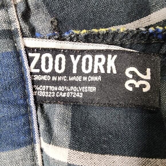 ZOO YORK Shorts Mens 32‎ Blue Yellow Black Plaid Bermuda Shorts Skater Boarding - Picture 6 of 6